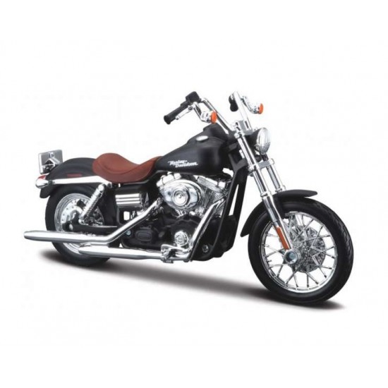 Machetă moto Maisto [1:18] - Harley-Davidson Dyna Street BOB 2006 - black/brown [set DCC-MAI31360-39-12]